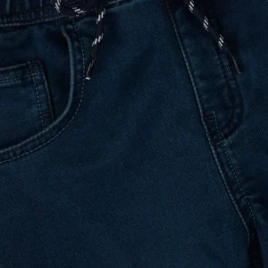 Gini & Jony Boys Blue Solid Denim Elasticated Jeans