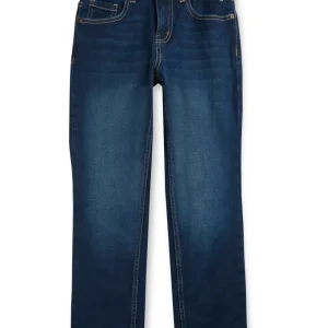 Gini & Jony Boys Navy Blue Solid Denim Fixed Waist Jeans