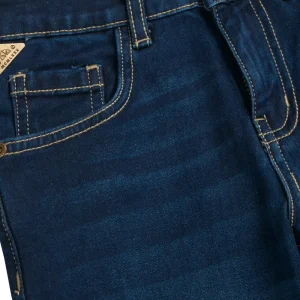 Gini & Jony Boys Navy Blue Solid Denim Fixed Waist Jeans