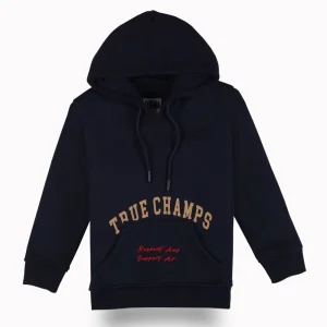 Gini And Jony Boys Navy Blue Typographic Print Cotton Sweat Shirt Full Sleeves