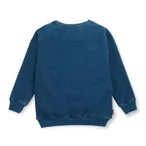 Gini And Jony Boys Blue Printed Fleece Full Sleeves Sweat Shirt