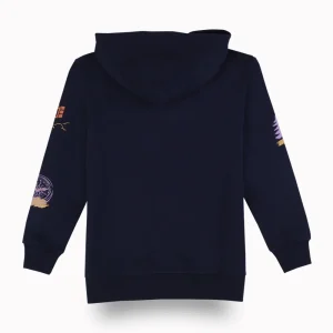 Gini And Jony Boys Navy Blue Graphic Print Cotton Sweat Shirt Full Sleeves