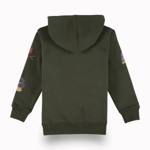 Gini And Jony Boys Olive Graphic Print Cotton Sweat Shirt Full Sleeves