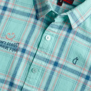 Gini And Jony Boys Blue Checks Woven Full Sleeves Shirt