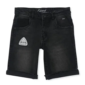 Gini And Jony Boys Grey Solid Cotton Denim Fixed Waist Shorts
