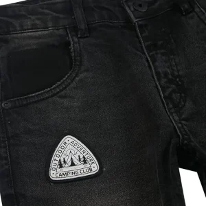Gini And Jony Boys Grey Solid Cotton Denim Fixed Waist Shorts