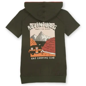 Gini And Jony Boys Olive Graphic Print Cotton T-Shirt Half Sleeves