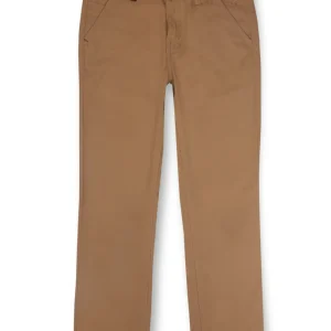 Gini And Jony Boys Khaki Solid Cotton Trouser Fixed Waist