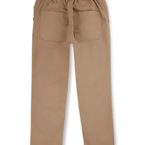 Gini & Jony Boys Brown Solid Cotton Fixed Waist Trouser