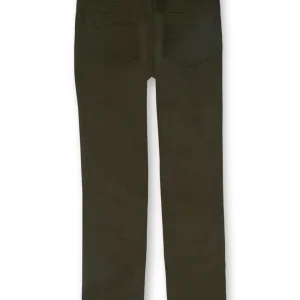 Gini And Jony Boys Olive Solid Cotton Fixed Waist Trouser