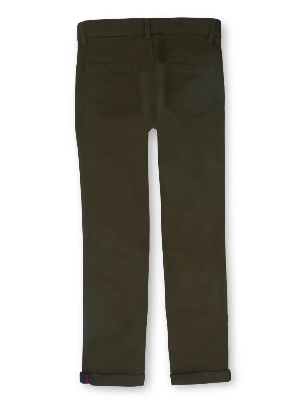 Gini And Jony Boys Olive Solid Cotton Fixed Waist Trouser
