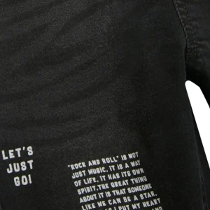 Gini And Jony Boys Black Printed Denim Elasticated Jeans