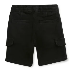 Gini And Jony Boys Black Solid Denim Bermuda Elasticated
