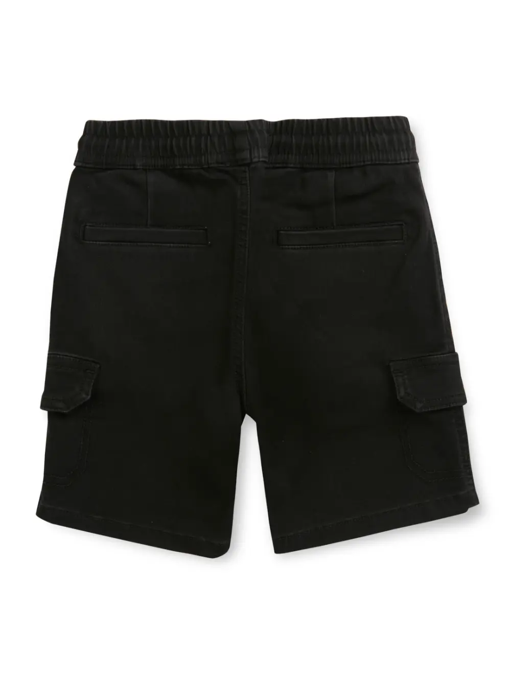 Gini And Jony Boys Black Solid Denim Bermuda Elasticated