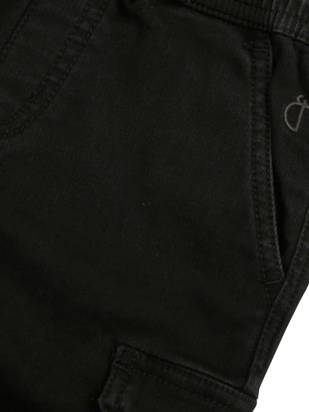 Gini And Jony Boys Black Solid Denim Bermuda Elasticated