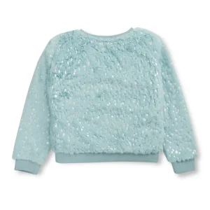 Gini And Jony Girls Blue Solid Fleece Full Sleeves Sweat Shirt