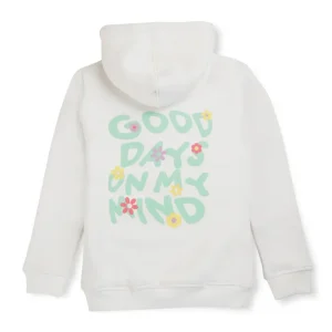 Gini And Jony Girls White Solid Fleece Full Sleeves Knits Jacket