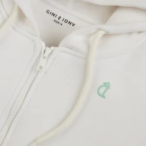 Gini And Jony Girls White Solid Fleece Full Sleeves Knits Jacket