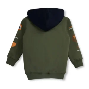 Gini And Jony Boys Green Solid Cotton Full Sleeves Knits Jacket