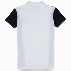 Gini And Jony Boys White Colorblock Cotton Half Sleeves Polo T-Shirt