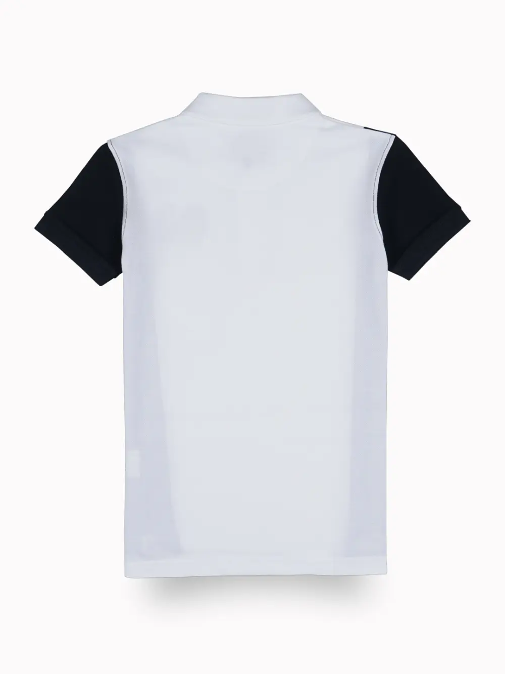 Gini And Jony Boys White Colorblock Cotton Half Sleeves Polo T-Shirt