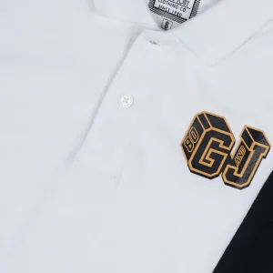Gini And Jony Boys White Colorblock Cotton Half Sleeves Polo T-Shirt