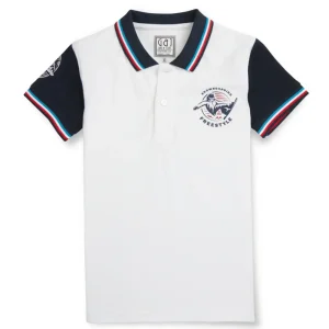 Gini And Jony Boys White Solid Cotton Half Sleeves Polo T-Shirt
