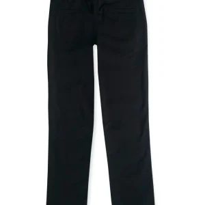 Gini And Jony Boys Black Solid Cotton Fixed Waist Trouser