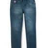 Gini And Jony Boys Blue Washed Denim Jeans Fixed Waist