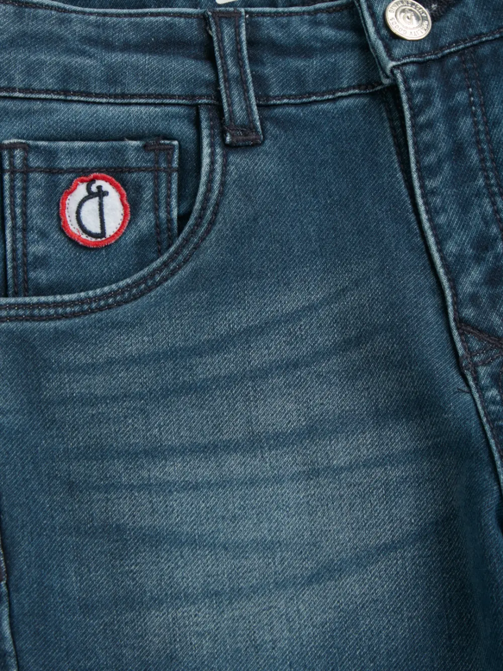 Gini And Jony Boys Blue Washed Denim Jeans Fixed Waist