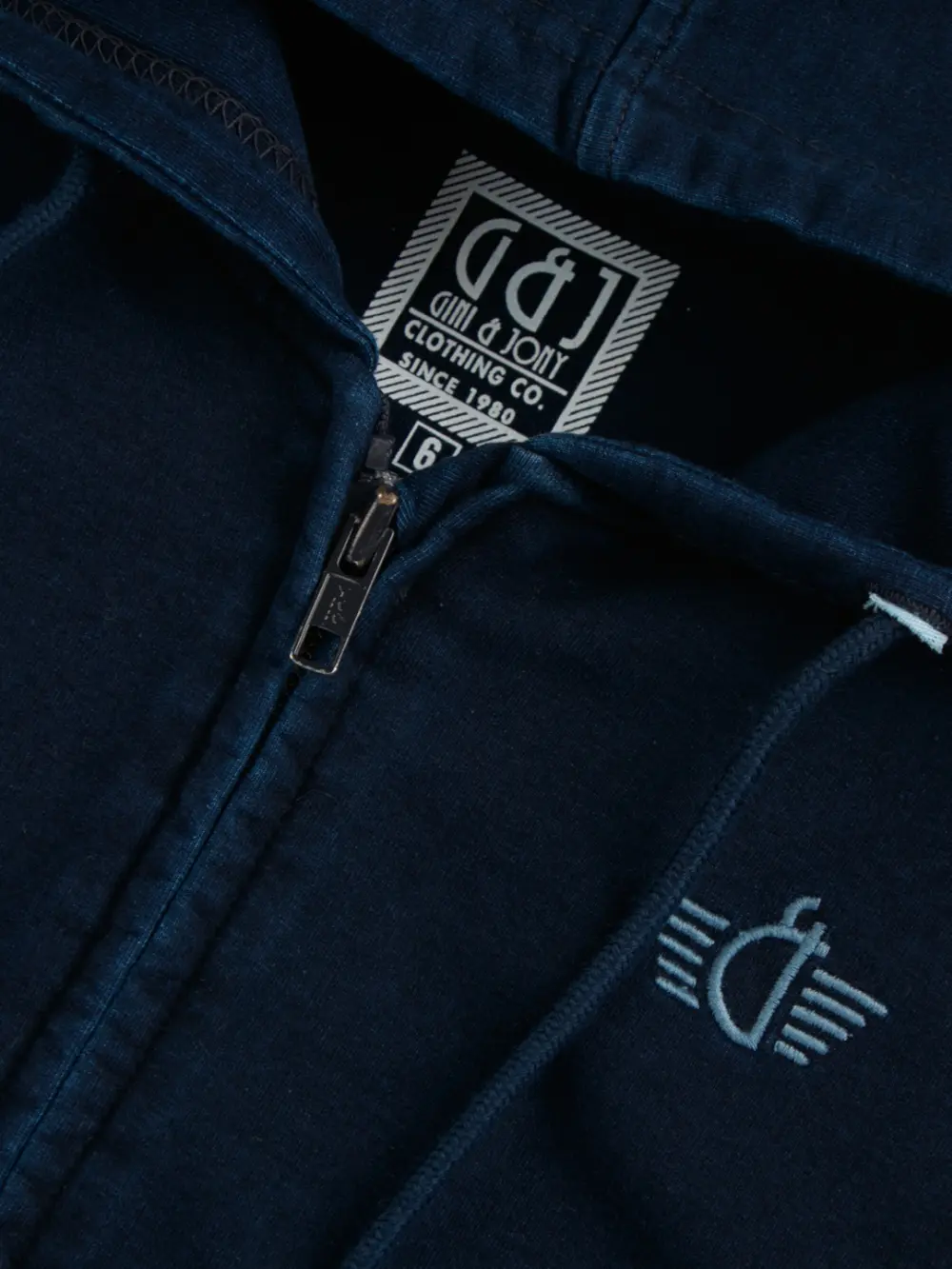 Gini And Jony Boys Navy Logo Print Denim Woven Jacket Full Sleeves