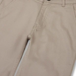 Gini And Jony Boys Beige Solid Cotton Trouser Fixed Waist