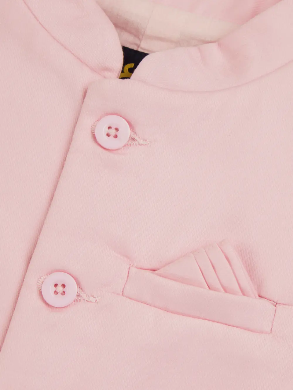 Boys Pink Solid Cotton Modi Jacket