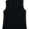 Gini And Jony Boys Black Solid Cotton Modi Jacket Sleeveless