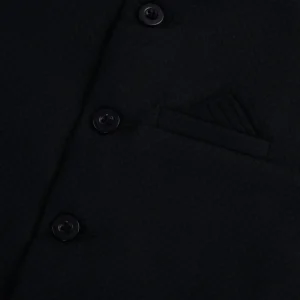 Gini And Jony Boys Black Solid Cotton Modi Jacket Sleeveless