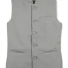 Gini And Jony Boys Grey Solid Cotton Sleeveless Modi Jacket