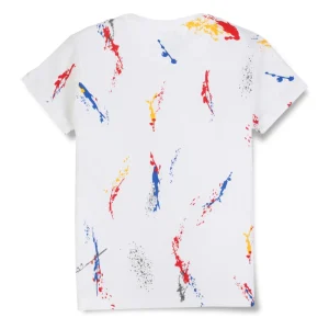 Gini And Jony Boys White Abstract Cotton T-Shirt Half Sleeves