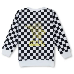 Gini And Jony Boys White Checks Cotton Sweat Shirt Full Sleeves