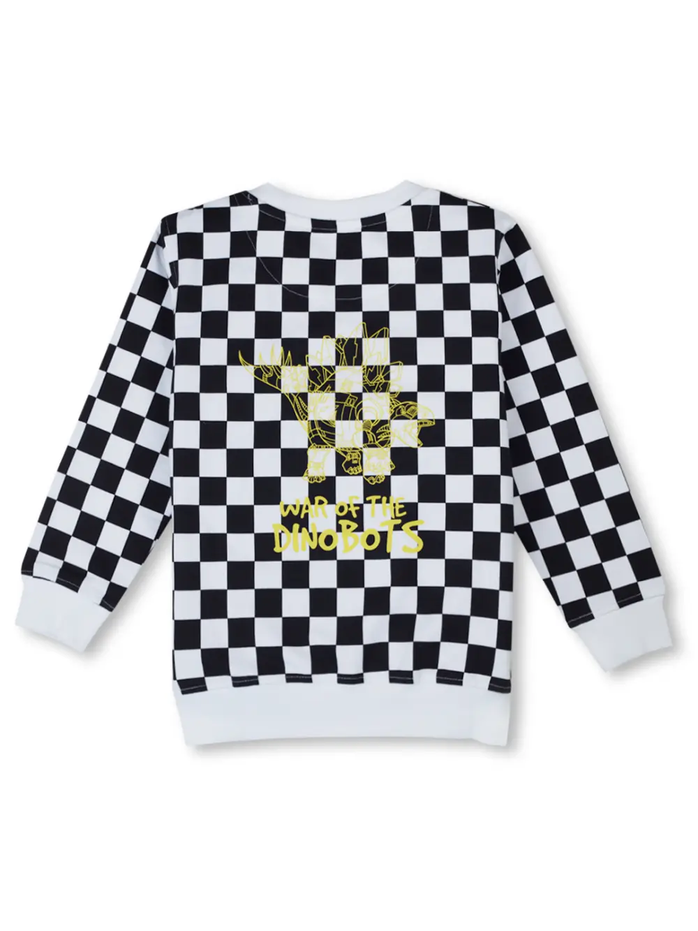 Gini And Jony Boys White Checks Cotton Sweat Shirt Full Sleeves