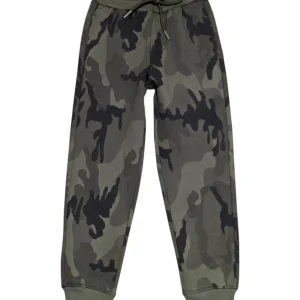 Gini And Jony Boys Olive Camouflage Cotton Track Pant Elasticated