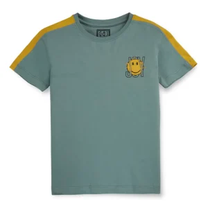 Gini & Jony Boys' Blue T-Shirt Knitshand-Wash Regular Fit