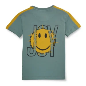 Gini & Jony Boys' Blue T-Shirt Knitshand-Wash Regular Fit