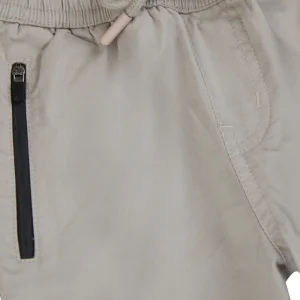 Boys Grey Solid Cotton Fixed Waist Trouser