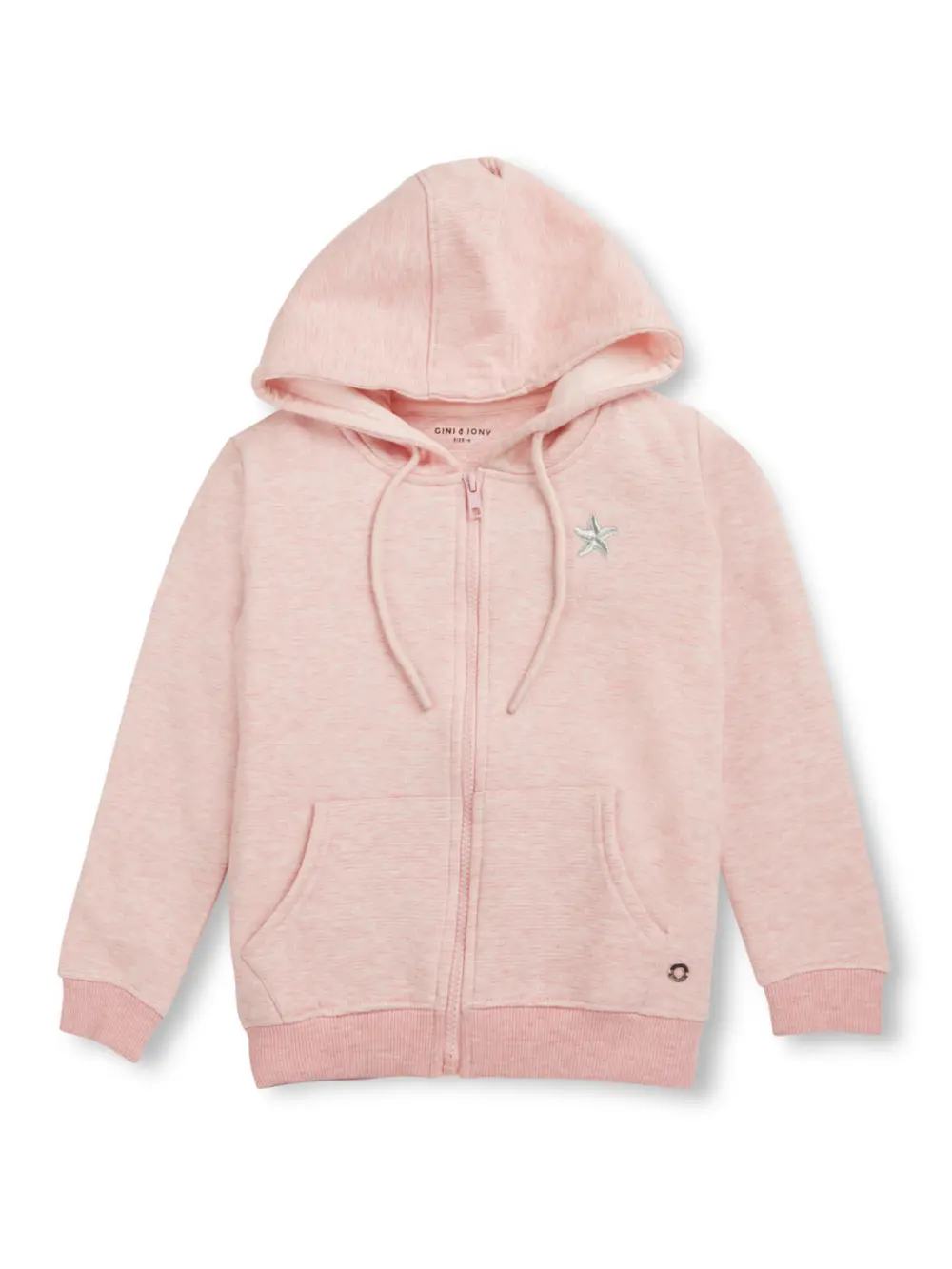 Gini And Jony Girls Pink Embroidery Cotton Knits Jacket Full Sleeves 9-10 Years
