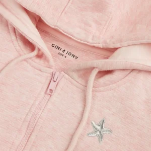 Gini And Jony Girls Pink Embroidery Cotton Knits Jacket Full Sleeves 9-10 Years