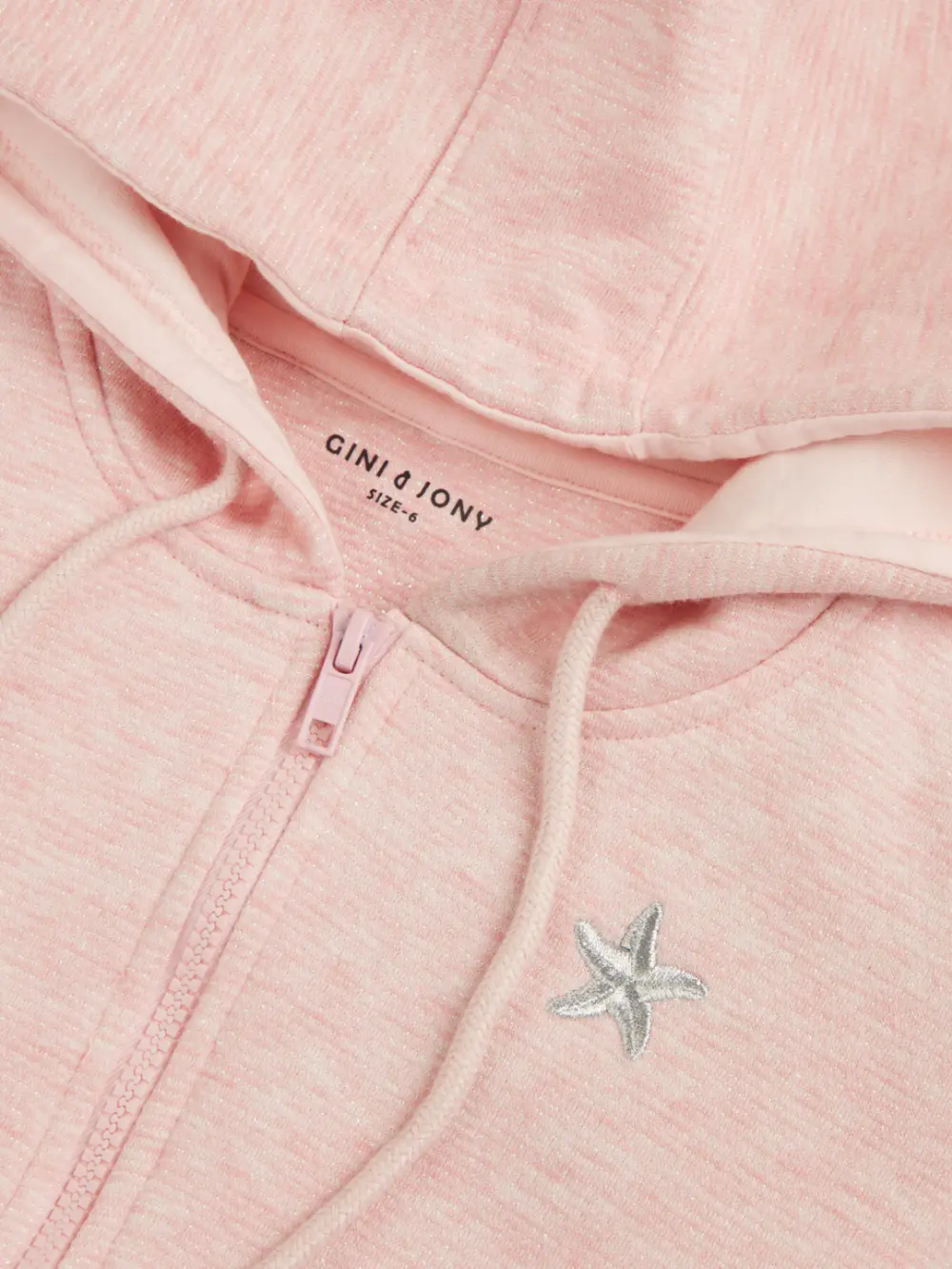 Gini And Jony Girls Pink Embroidery Cotton Knits Jacket Full Sleeves 9-10 Years