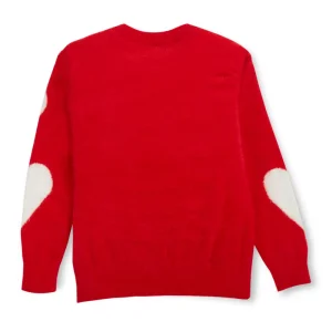 Gini And Jony Girls Red Printed Woven Sweater Full Sleeves 11-12 Years