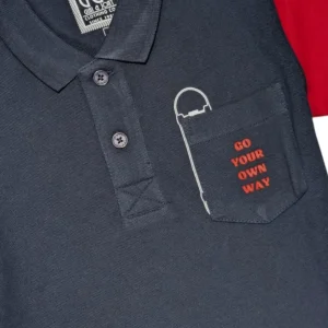 Gini And Jony Boys Navy Blue Colorblock Cotton Half Sleeves Polo T-Shirt