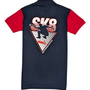 Gini And Jony Boys Navy Blue Colorblock Cotton Half Sleeves Polo T-Shirt
