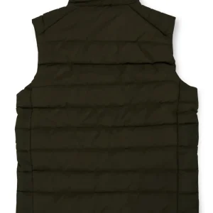 Gini And Jony Boys Olive Solid Taffeta Heavy Winter Jacket Sleeveless